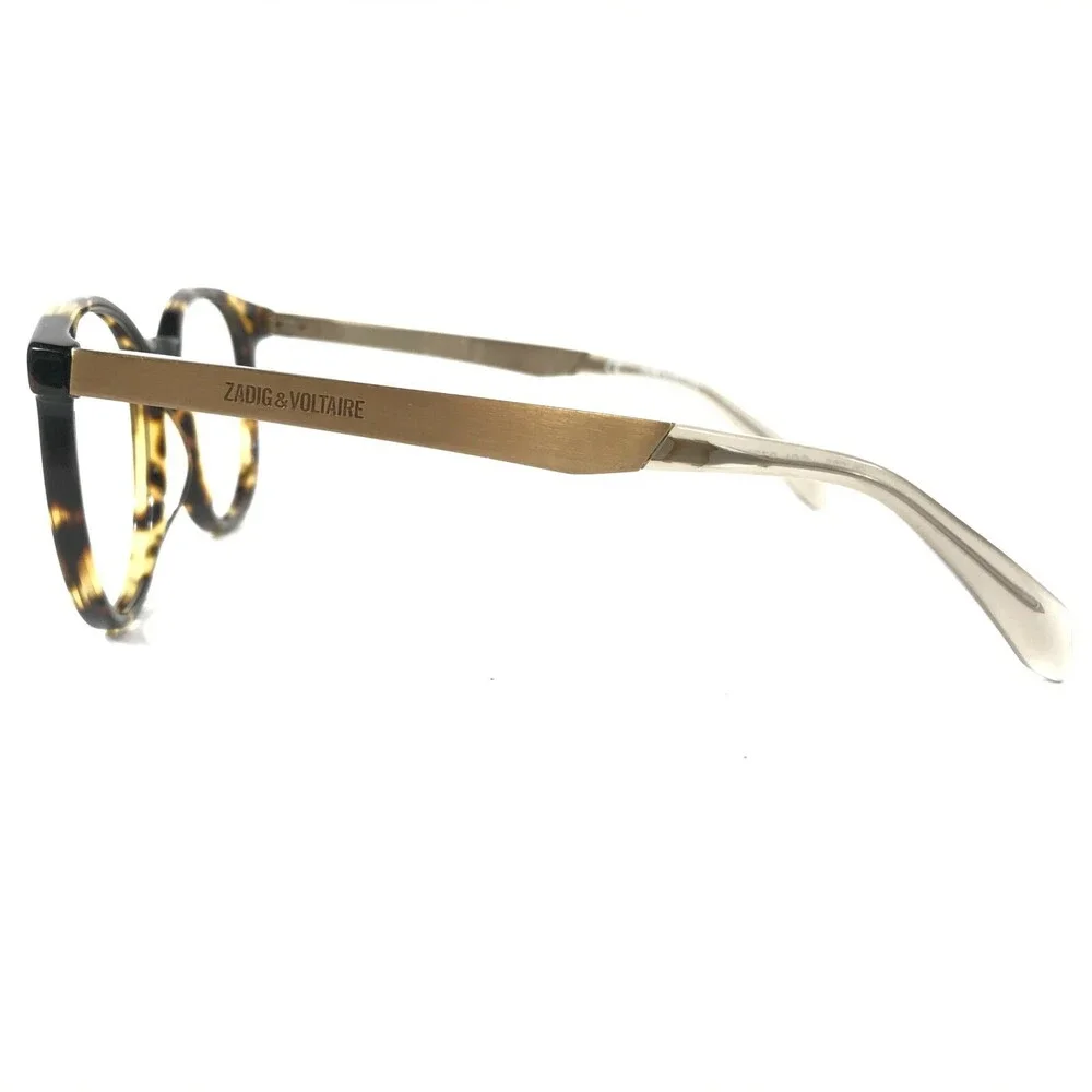 Zadig & Voltaire Eyeglasses Frames VZV086 COL.0722 Tortoise Gold Round 51-19-140